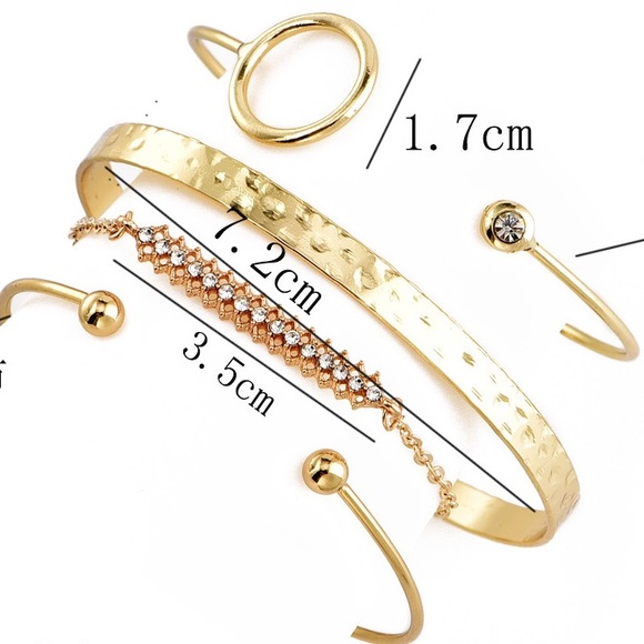 “Adelle” Layered Gold Diamond Fashion Bracelets - Picture 2 of 2